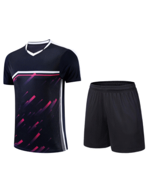 Custom Soccer Jersey Set – Black with Pink Streak Design