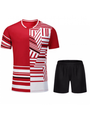 Custom Soccer Jersey Set – Red & White Geometric Design