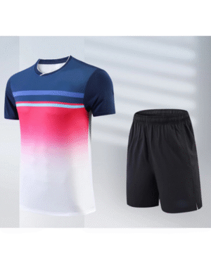 Custom Soccer Jersey Set – Navy Red White Gradient Design