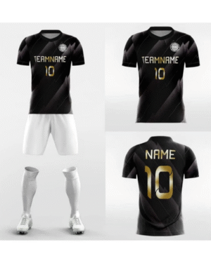 Custom Soccer Jersey Set – Black with Gold Accents
