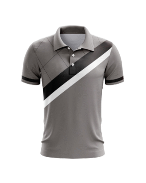 Custom Polo Shirt – Grey & Black Design