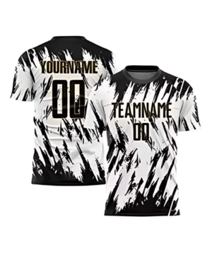Custom Sublimation Jersey – Black & White Brushstroke Design