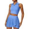 Women’s Pleated Tennis Skirt with Built-in Shorts – Athletic Skort for Tennis, Golf & Training