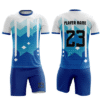 Unisex Soccer Jersey & Shorts Set – Blue Gradient Geometric Design – Custom Team Kit