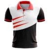 Unisex Custom Polo Shirt – Red, White & Black Sportswear – Breathable Teamwear
