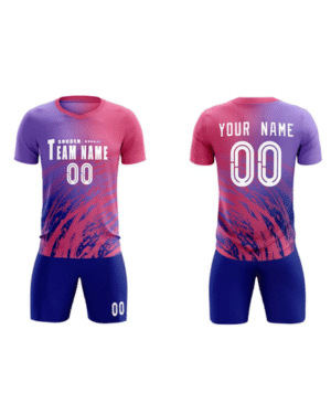 Custom Gradient Jersey Set – Purple & Pink with Abstract Brush Pattern