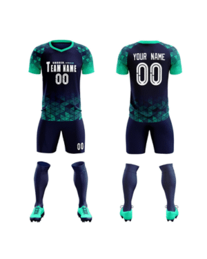 Custom Geometric Jersey Set – Navy & Green Gradient Design