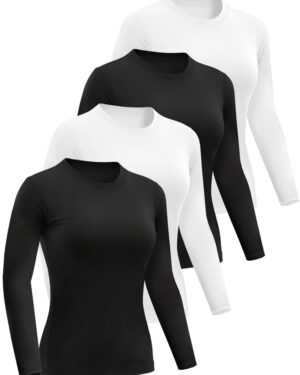 Custom Women’s Long Sleeve Crew Neck T-Shirts – OEM/ODM Cotton & Spandex Basics