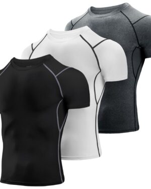 Custom Men’s Fitted Crew Neck Short Sleeve Training Shirt with Black Trim – OEM/ODM Activewear Manufacturer