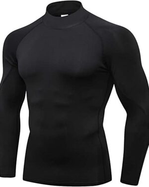 Custom Men’s Long Sleeve Mock Neck Fitted Training Top – OEM/ODM Activewear Manufacturer