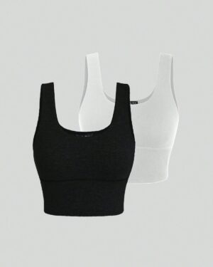 Custom Women’s Wide Strap Square Neck Crop Top – OEM/ODM Fashion & Activewear