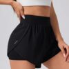Custom Women’s 2-in-1 Black Sports Shorts – OEM/ODM Activewear Manufacturer