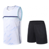Custom Basketball Jersey Set – White and Black with Minimal Blue Accents